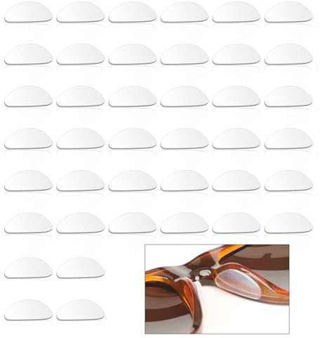 20 Paar Silikon Nasenpad, Selbstklebende Nasenpads D Form Anti-Rutsch Brille Nasen Pad für Brillen Und Sonnenbrillen (Klar)