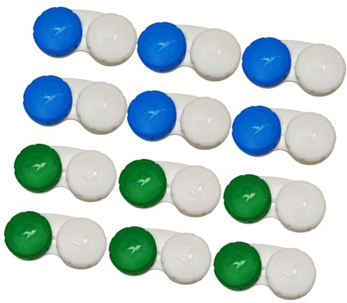 MYSUNBAR 12 Piece Contact Lens Case, Protective Case for Contact Lenses and Integrated Mirror, Contact Lenses, Glasses Case, Portable, Travel Contact Lenses Set, multicoloured, Pocket organiser