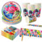 61 Pcs Magic Party Supplies Tableware Set - Trolls Birthday Decorations With Plates, Cups, Napkins, Table Cloth, Banner for 20 Guests - Boys Girls Children