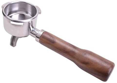 Siebträger 54mm für Breville Barista express etc. - Siebträger mit doppel Auslauf aus Walnussholz - Filterhalter aus Edelstahl inkl. Sieb - Espressozubehör von [JoeFrex]