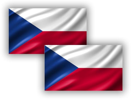 Bandera de [PAIS], Bandera 90cm x 150cm, Grande con Trabilla para Mástil y Cordones para Sujetar, Ligera, para Deportes, Fútbol, Edificios (Republica Checa 2ud)