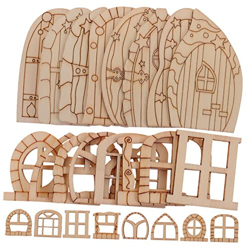 TOKIDNY 64stücke Miniatur- Aus Holz Leere Feenhaustür Holztür Für Feehaus Miniaturtür Unbemalt Fee Tür Für Malerei Vielseitig Einsetzbar Als Spielzeug Deko Und Fotorequisite