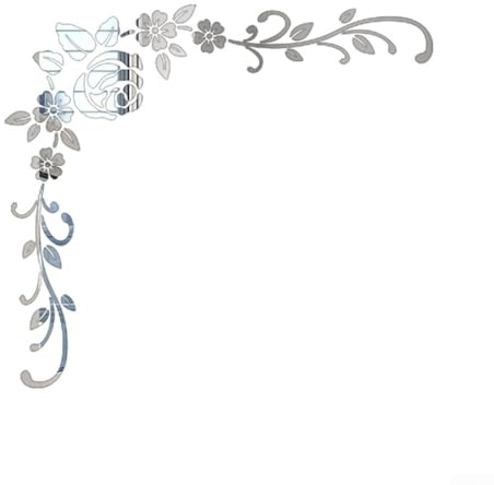 Entgoinggo 3D Flower Mirror Wall Sticker, Acrylic Flower Vine Mirror Wall Mural Decals for Living Room Bedroom TV Background and Sofa Backdrop DIY Walls Decoration(Silver)