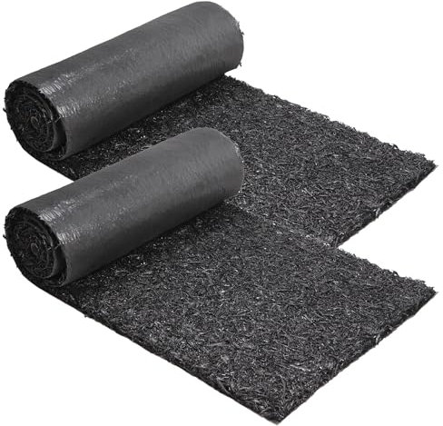 Sekcen Gummi-Mulch-Rollmatte für Landschaftsbau, recyceltes Gummi, Gehweg, schwarz, permanenter Mulch, Weg, Spielplatz, 2 x 60 cm, 2 Stück