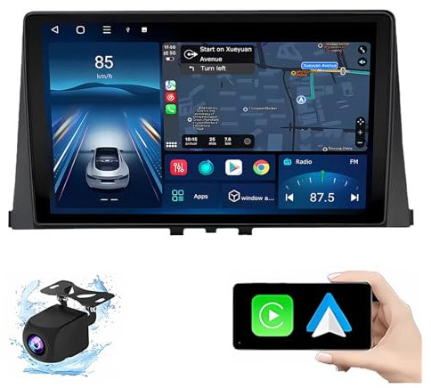 ZCLMSM Autoradio Android 14 Radio Player 10 Touch Screen Doppio Din Autoradio per Citro-en Berlingo 2018-2020 con Carplay, Navigazione GPS, Telecamera di Backup AHD Comandi al Volante Radio FM/