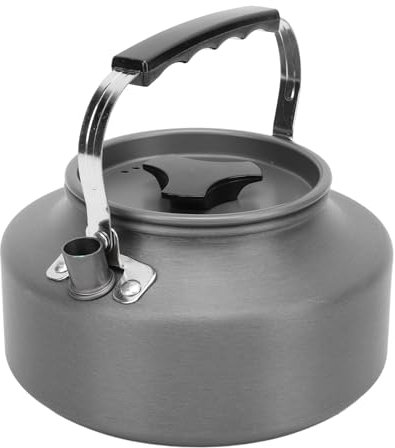 Camping-Wasserkocher für offenes Feuer, 1,1 l Fassungsvermögen, Aluminiumlegierung, Camping-Kaffeekanne, Camping-Teekessel, Edelstahl-Teekanne mit Tragetasche für Outdoor,