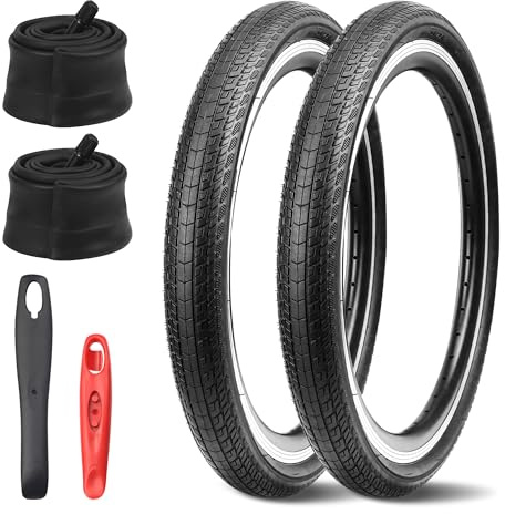 GRELiving 2 Juegos de neumáticos de 20/24/26x1.75 Pulgadas + cámaras de 1.5-1.75 con válvula Americana 35mm y Desmontables. ¡La Mejor elección para los Amantes del Ciclismo