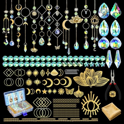 Beanewone Sonnenfänger, Sonnenfänger Kristall, 300pcs Suncatcher mit hängenden Kristallen, geeignet für Fenster, Garten und festliche Dekorationen im Innenbereich sowie als Geschenk