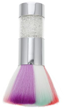 MAGICLULU Manicure Cleaning Brush with Silver Handle Soft Bristle Nail Dusting Brush for Nail Art Glitter Powder Application and Dust Removal