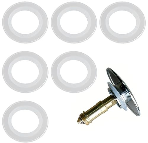Vmoomax 38mm Pop Up Sink Plug Rubber Seals 6Pcs Replacement O-Ring Gaskets for Push-Type Basin Waste Drains, Universal Silicone Washers for Bathroom Sinks, Kitchen Basins, Bath Plug Spares