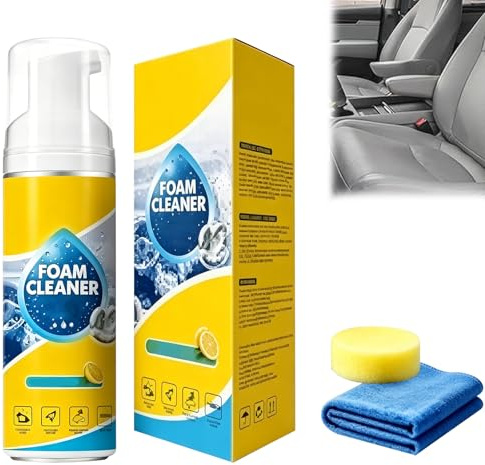 4-in-1 Multi-Enzyme Foam Cleaner, New All-Purpose No-Rinse Cleaning Spray, Deep Stain Remover for Car Interior, Kitchen Grease, Sofa Upholstery & Bathroom Tiles (2)
