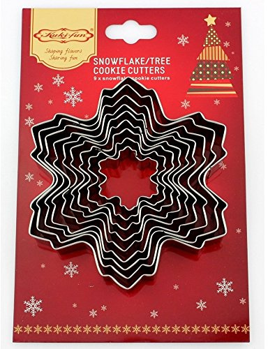 HIMKI Ausstechformen Kinder 3D Cookies Cutter Set, 8-/10-teilig DIY Keksausstecher Plätzchenformen mit mehr Mustern für Weihnachten Halloween Ostern Geburtstag Kinderparty usw (Schneeflocke 9-teilige)