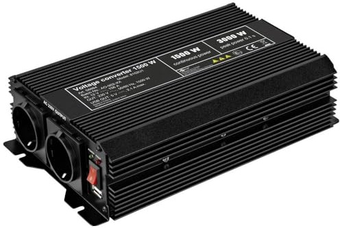 goobay Wechselrichter SPW IT 1500 W 12 V/DC - 230 V/AC, 5 V/DC