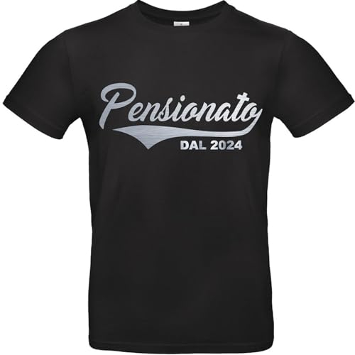 Bombo Tshirt Pensione (Lui) (Medium, Nero)
