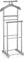 IDIMEX Valet de chambre MEDINA chevalet de nuit double portant pour vêtements, en MDF gris et métal laqué argenté