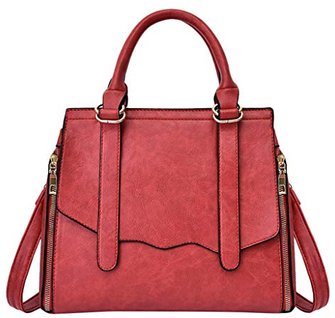 Lazzboy Damenmode Handtasche Große Handtasche Umhängetasche Handtasche Große Kapazitätg(Rot)