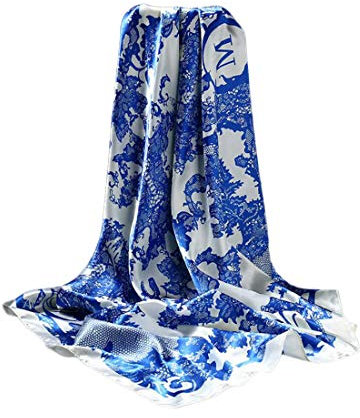 DEBAIJIA Dame Seidenschal Leichte Frauen Stilvolle Wraps Halstuch Glatte HochwertigeMode Elegante Schals Sonnencreme Outdoor Walking Strand Büro Schöne Farben 90 * 90 cm Sijin C