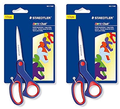 Staedtler 965 17 NBK Bastelschere Noris Club (ergonomische Griffzone, gerundete Klingen, hohe Schneidleistung, Länge: 17 cm) (2 Stück)