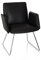 hjh OFFICE 600993 Designer Stuhl mit Kufengestell DESIGNIA V Kunstleder Schwarz moderner Besucherstuhl Esszimmerstuhl gepolstert