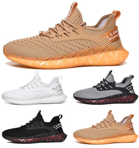 Sportive Scarpe Uomo Donna Scarpe Leggere Running Ginnastica Camminata Comode Casual Jogging Tennis Outdoor Fitness Sneaker G156 Golden 45