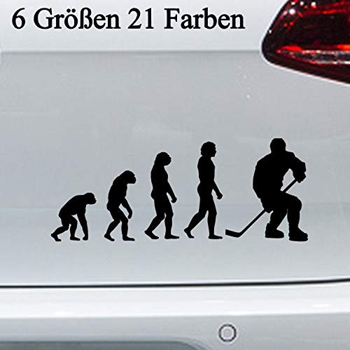 Eishockey Evolution Aufkleber -6 Größen- Ice Hockey Sticker Puck Schläger Auto in 6 Größen und 21 Farben