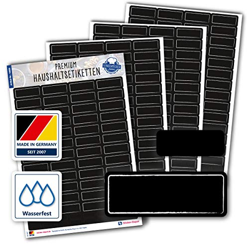 Typographus – 280 blanko Aufkleber ablösbar – Sticker eckig - Haushaltsetiketten zum Beschriften von Vorratsbehälter, Gläser, Dosen und Boxen