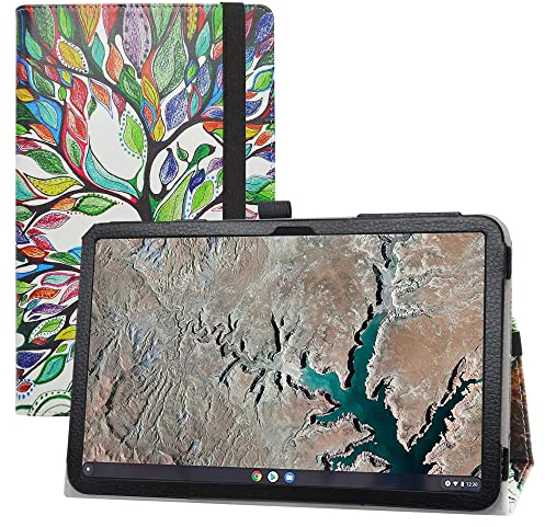 LIFANG Compatible with Nokia T20 Case,Slim Folio Folding Stand PU Leather Cover for 10.4 Nokia T20 Tablet,Love tree