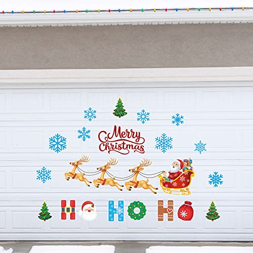 Ferraycle 23 Stück Merry Christmas Garagentor-Dekoration, Weihnachtsmagnet-Dekoration, Auto-Magnete, Ho Ho, Schneeflocke, Kühlschrank-Aufkleber für Garage, Auto, DIY, Urlaub