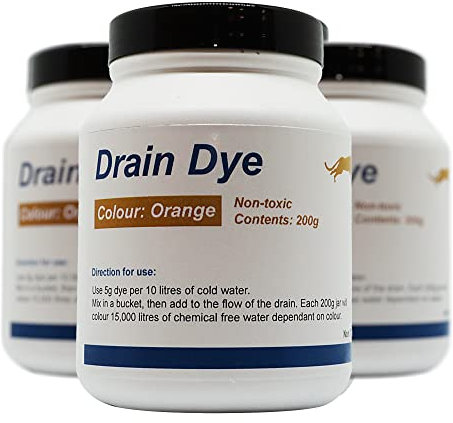 Lecksuchfarbe, 200 g, Farbe zur Erkennung von Lecks in Fallrohren und Schwimmbädern, Flüssigkeitsprüfer, sehr effektiv, sehr einfach zu verwenden, mischbar und fertig (Orange)