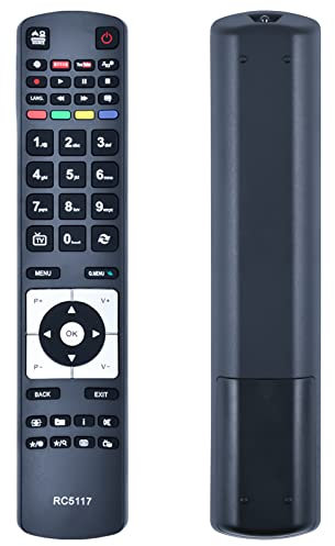 TCNOUMT RC5117 Remote Control Replacement for Hitachi TV RC5117, Fit for All Hitachi Telefunken TV RC5118 42HYT42U 50HYT62U 50HYT62UH Remote Controller