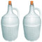 Tradineur Lot de 2 Garraphes en verre avec doublure en plastique Capacité 5 litres Bouteille pour le stockage et la conservation des boissons Ø 18 x 37 cm Blanc