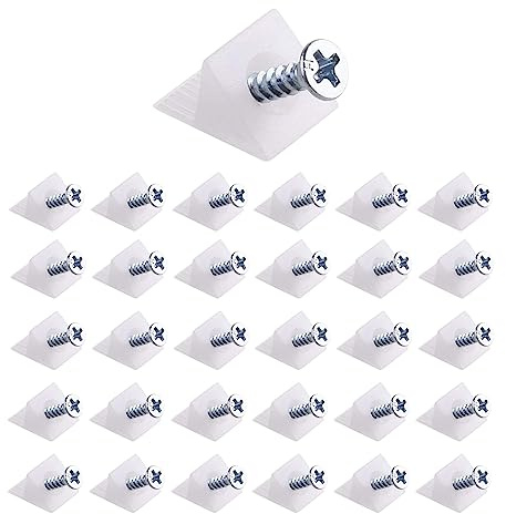 30pcs Drawer Repair Kit, Drawer Repair Kit with Screws,Drawer Supports | Drawer Bottom Sagging Repair Fix Mending Wedges, Plastic Corner Brace Angle Code Bracket Fastener with Screws for Furniture
