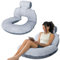 INSEN Lesekissen, Rückenkissen zum Sitzen im Bett zum Lesen, Krankenschwester & Entspannen, Lesekissen für Erwachsene, Mütter & Kinder, Sit-Up-Kissen für Bett (Upgrade-Dot Velvet-Grey, Upgraded)
