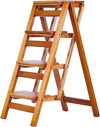 LUCEAE Step Ladder,Four Step Ladder Folding Step Ladder,Treads Planter Organiser Portable Step Ladder for Office,Home and Kitchen Space-Saving