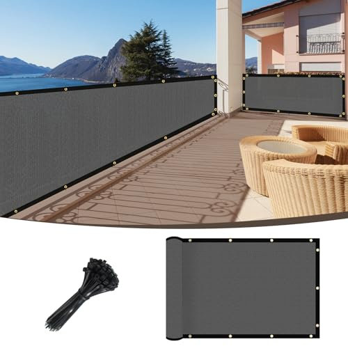 Amagenix Sichtschutzzaun, 90 x 40 cm, dunkelgrau, Netz-Zaunabdeckung mit Messingösen, robuste Schutzabdeckung für Wand, Außenbereich, Garten, Hof, Hinterhof, Terrasse
