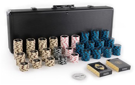 Riverboat Gaming High Roller Cash Poker Chipset - 14g 500 Stück nummerierte Poker Chips - Mittlere Einsätze