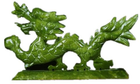 Grüne Jade-Statue, Feng Shui, Drache, Figur, Tiere, Figuren, Büro, Zuhause, Tischdekoration, Glück 2024, Neujahr, Drachenmaskottchen, Dekoration, Ornamente, die Reichtum und Glück anziehen,20cm