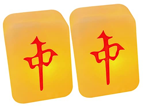 HOMSFOU 2st Tischlampen Schreibtischlampe Nachtlampendekor Tischlampe Kreativ Led-nachtlicht Nachtlicht Im Innenbereich Kreative Lampe Desktop-licht-dekor Led-licht Mahjong Plastik China