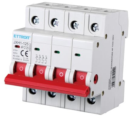 Interruttore Sezionatore 40A 63A 100A 125A, 4P 415VAC, Montaggio Su Guida DIN, Occupa 4 Moduli (40A)