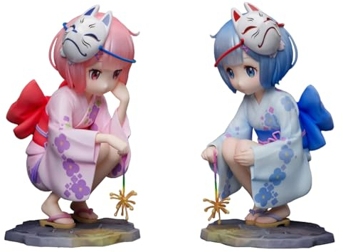 Anjinguang 15 cm Rem und Ram Figur Anime Figur Rem Ram Play Fireworks PVC Modell Statue Anime Dekoration Sammlerstück