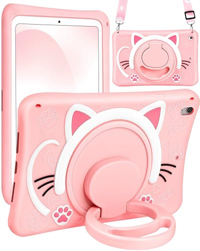 SurgeCraft Étui pour iPad Air 3ème génération, étui Pro 10,5 pouces motif chat mignon filles coque kawaii femmes avec sangle et poignée de support, coque en silicone souple pour Apple iPad Air 3, Pro