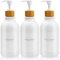 3 pcs 500ml Soap Dispenser with White Label Lotion Dispenser Made of PET Plastic Empty Bottle Suitable for Bathrooms (White)