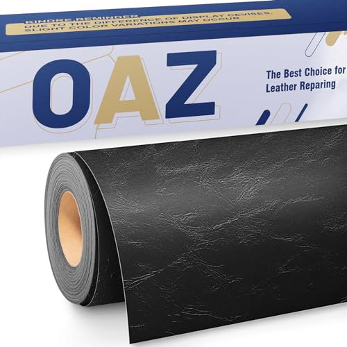 OAZ Leder Reparatur Patch, 40x80cm Lederflicken Selbstklebend Leder Reparatur Patch, für Möbel, Sofas, Autositze, Handtaschen, Jacken, Leder Renovierung, Glänzend Schwarz