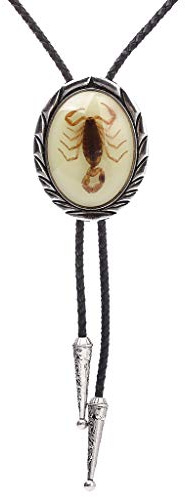 GelConnie Bolo Tie for Men Women Rodeo Cowboy Leather Necktie Turquoise Native American Western Necklace Cowgirl Costume
