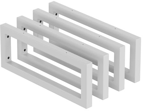 Mordx Set di 4 Staffe da Parete 40 x 15 cm, Console a Parete, Staffa per Lavabo di Design, per Il Lavabo Supporto per Mensola Porta Asciugamani,Staffa di Controllo a Parete Quadrata, Bianco