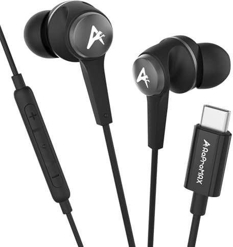 USB C Kopfhörer Earbuds für iPhone 15 Pro Max iPad, Kabelgebundene Typ-C-Ohrhörer mit Mikrofon für Android Samsung Galaxy S24 S23 S22 S21 Note 20 10 Google Pixel 8 7 Pro 8A 6A 6 OnePlus Blaugrün