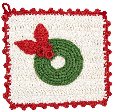 Mud Pie Icon - Presina per uncinetto, ghirlanda, 20,3 x 20,3 cm