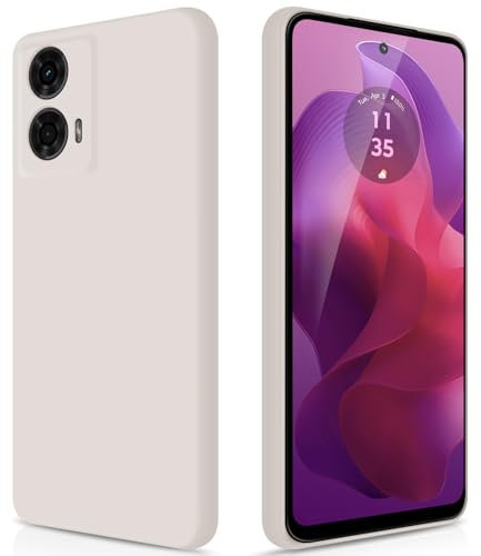 GiiYoon Coque pour Motorola Moto G24 Case en Silicone, Etui de Protection Antichoc Etui Housse Silicone Ultra-Mince avec Couche Intérieure en Fibre et Protection pour Caméra, Blanc