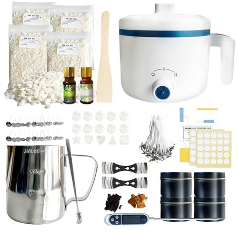VUSIBA Candle Making Kit with Wax Melter,Soy Wax for Candle Making, DIY Scented Candle Kit for Adult Beginner,Make Your Own Candles