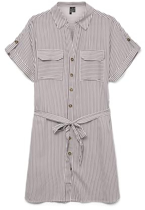 VERO MODA Damen Vmbumpy Ss Short Shirt Dress WVN Ga Noos, Nostalgia Rose, X-Large